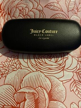Juicy Couture Black Hard Eyewear Case with Gold Logo